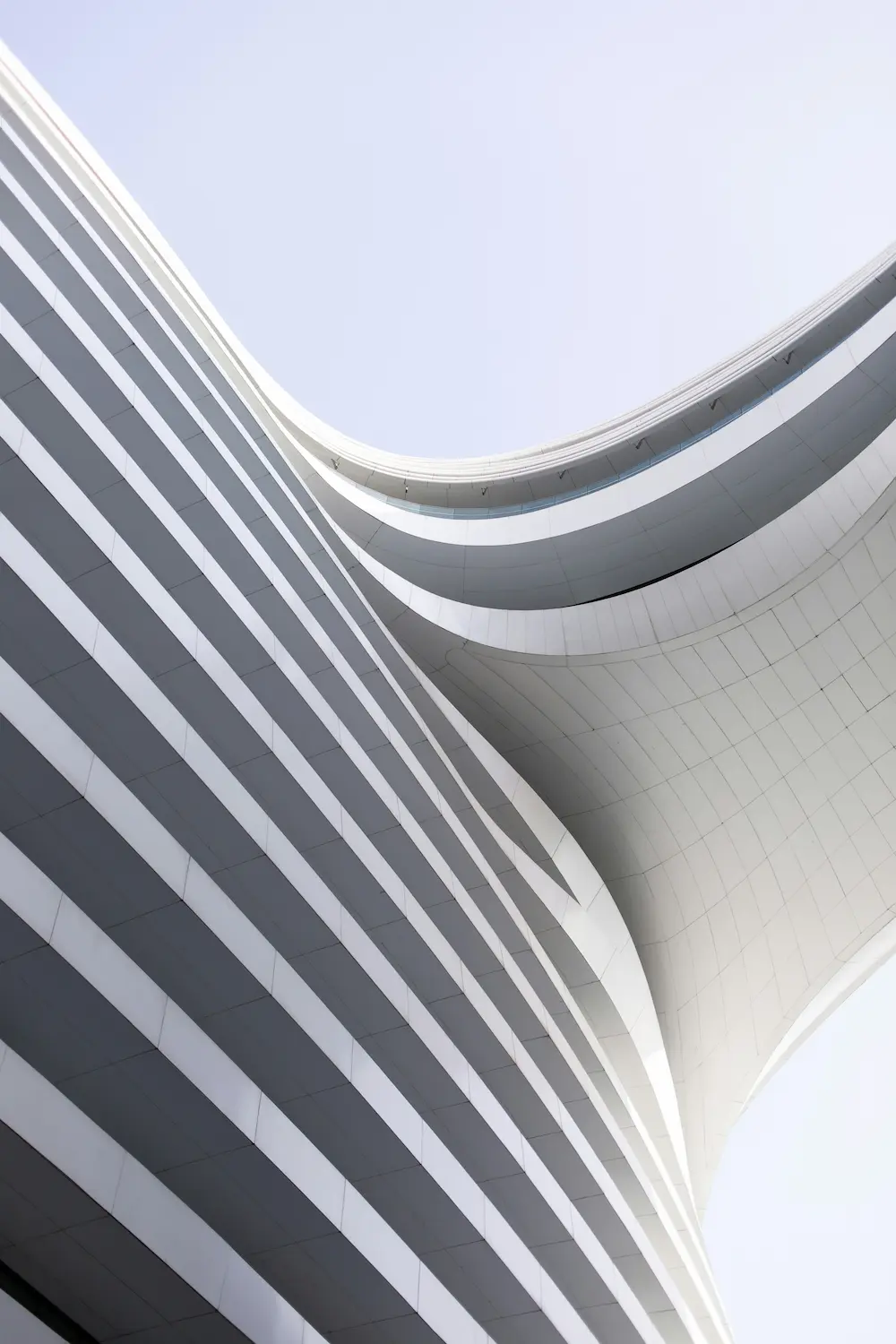 Modern architecture building design with curved structure 